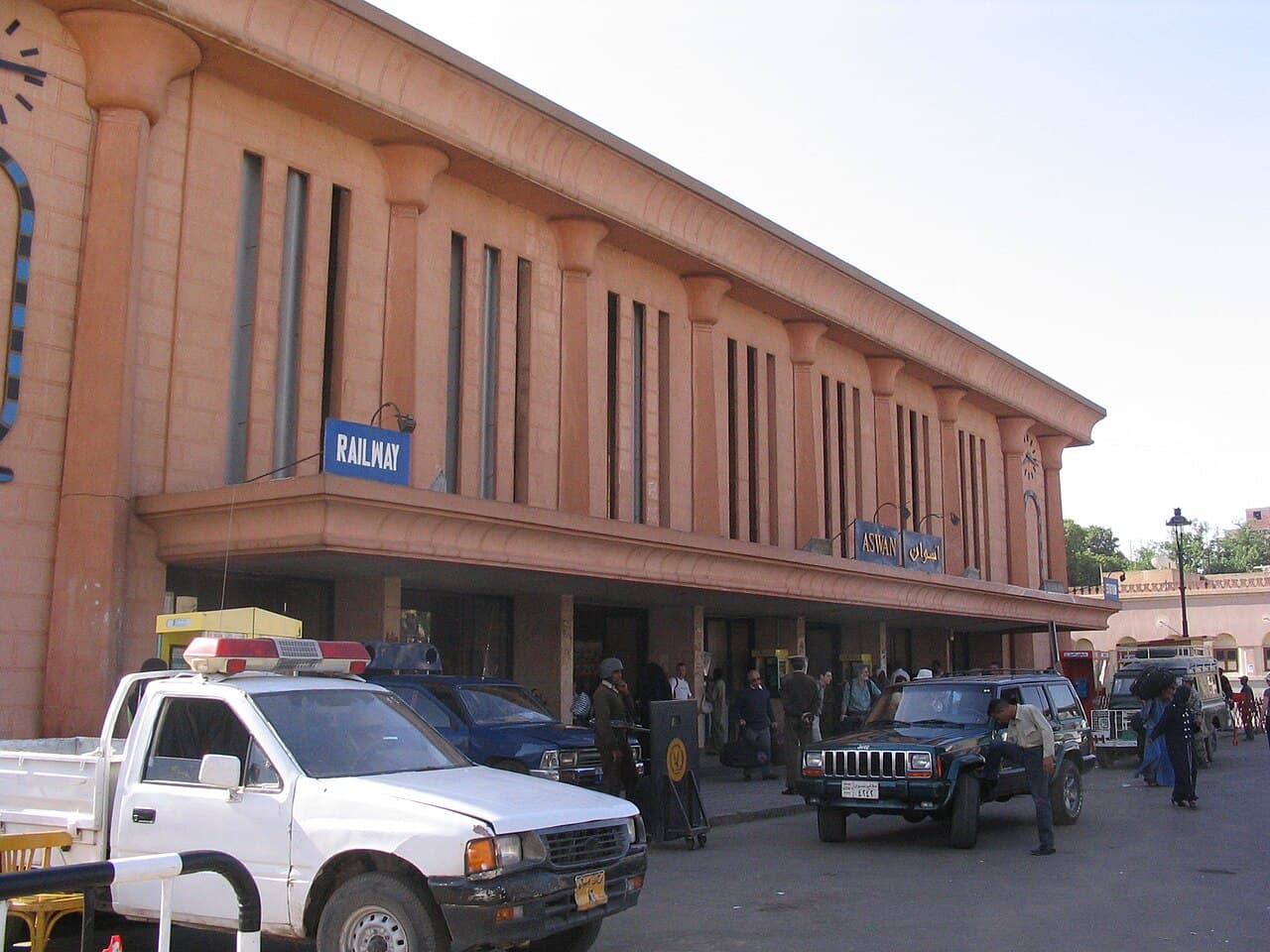 The historic Aswan railway station building