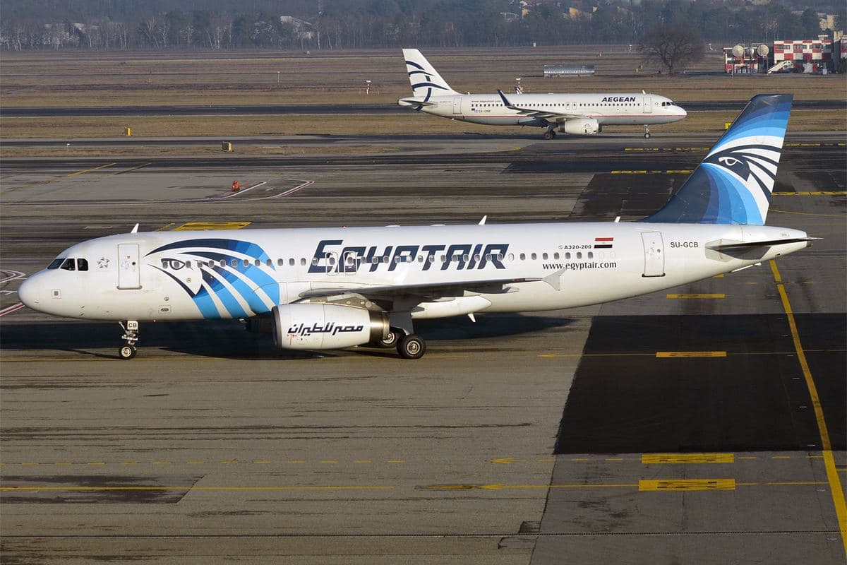An EgyptAir Airbus A320 used on domestic routes