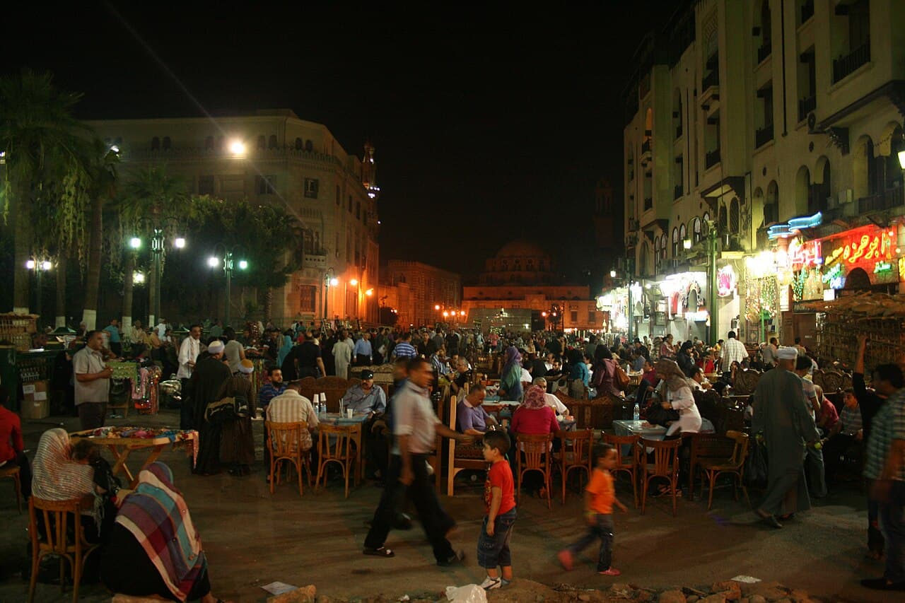 Stalls in the Khan el-Khalili market in Cairo