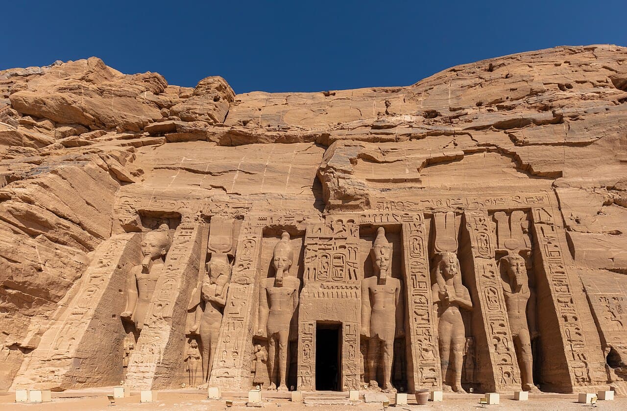 The facade of the Great Temple of Abu Simbel