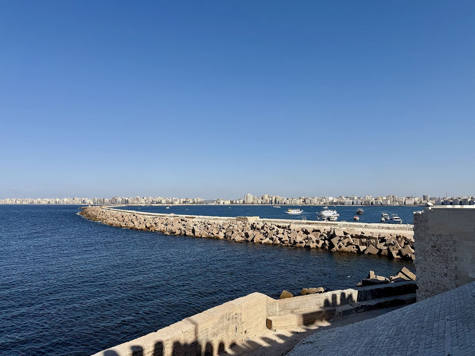 Alexandria's waterfront seen from the Citadel of Qaitbay