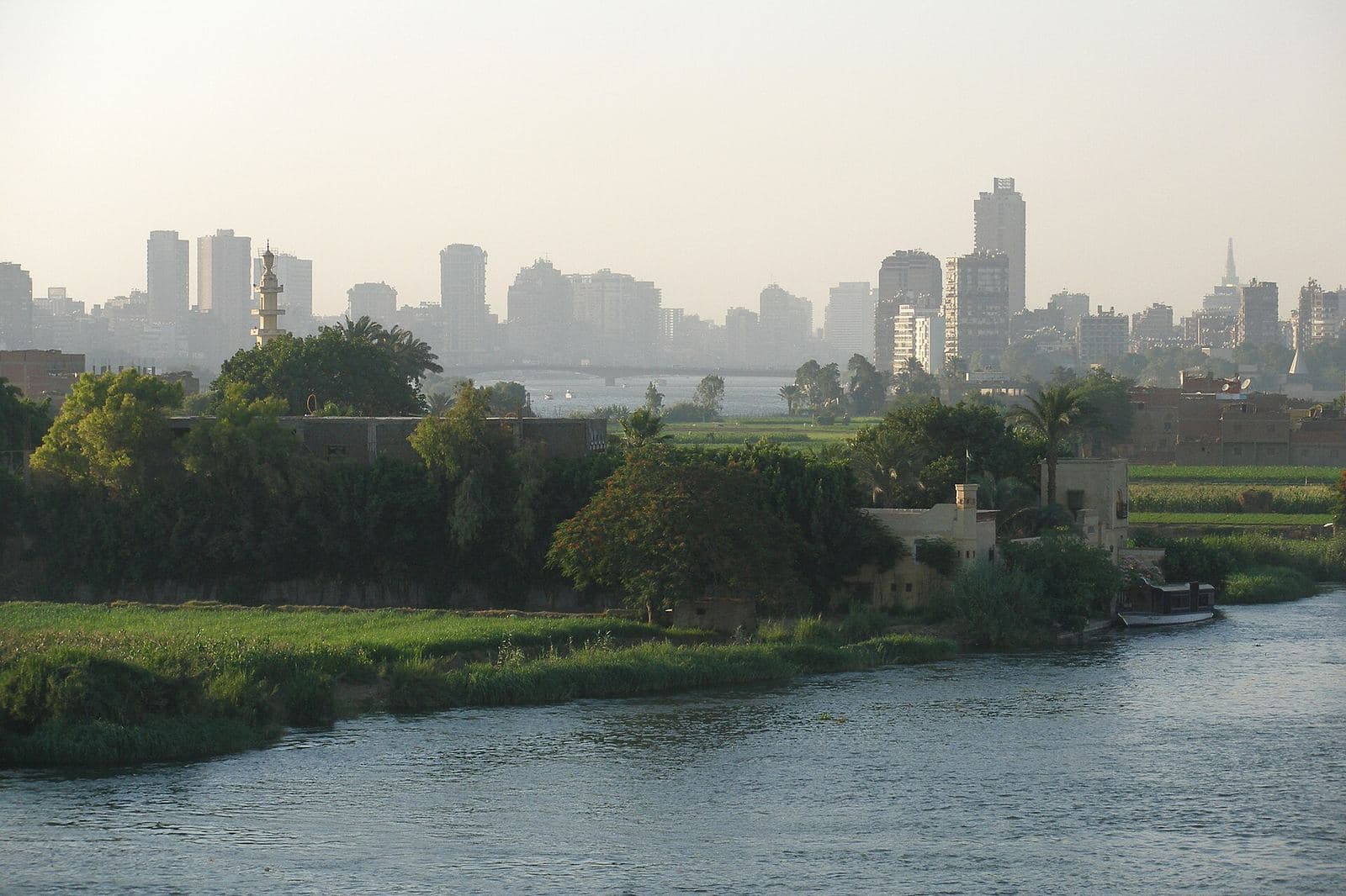 The Cairo skyline along the Nile River