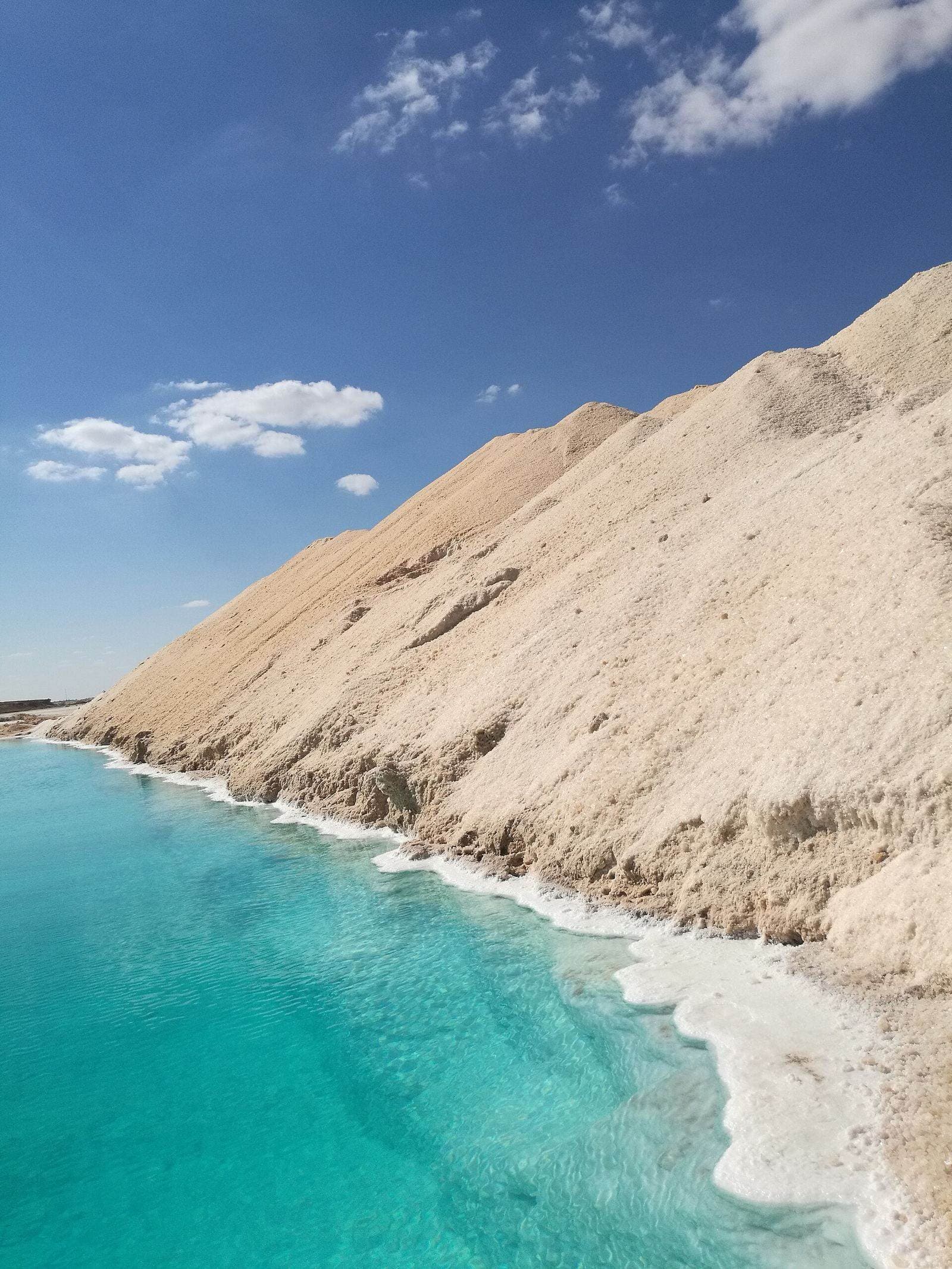 A turquoise salt lake at Siwa Oasis
